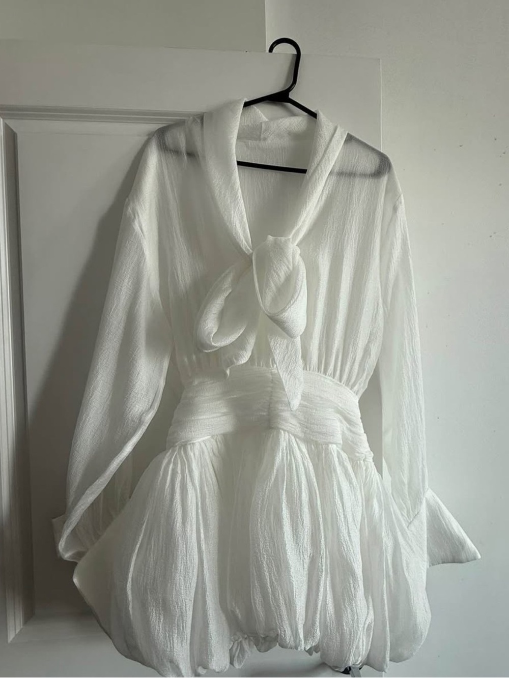 Pinto Paris White Bubble Hem Mini Dress | Never Worn | Small